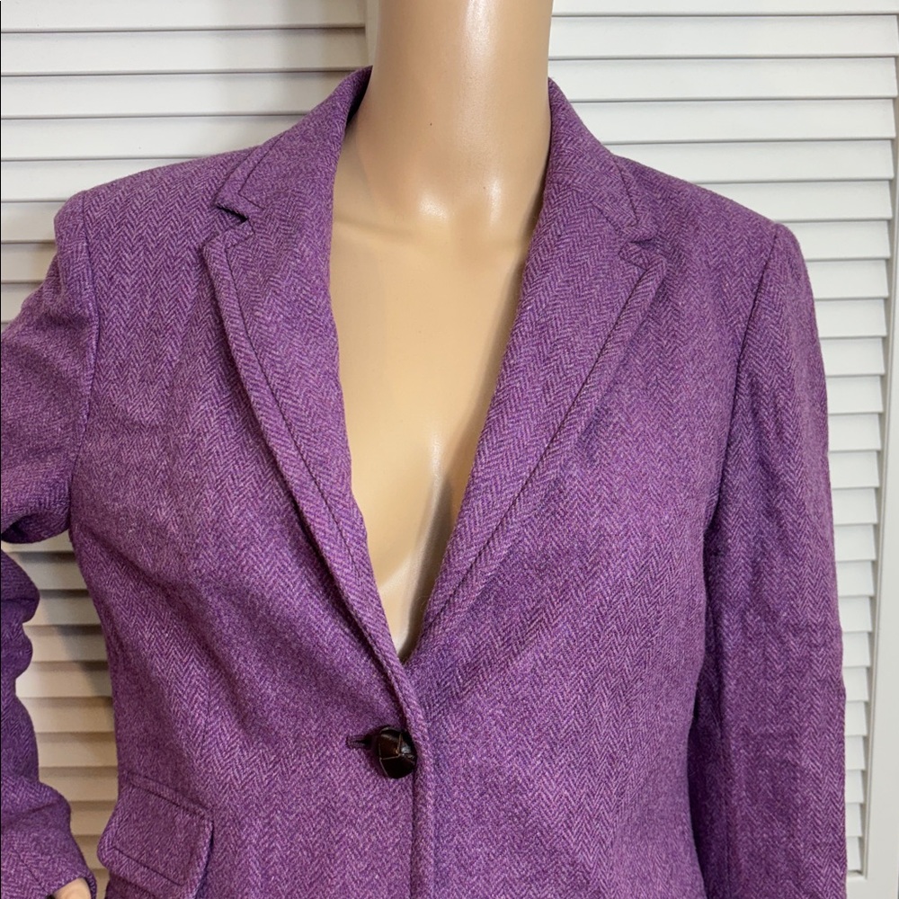 J. Crew Purple Wool Blazer Size 10 - Picture 2 of 11